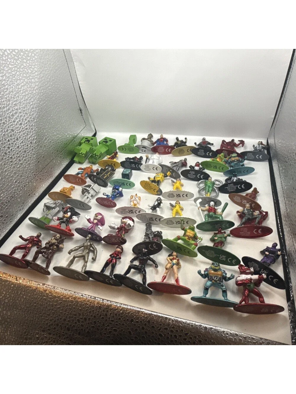 Huge Jada Nano Metalfigs Lot 45+ Mini Diecast Figures Sonic Marvel Minecraft DC
